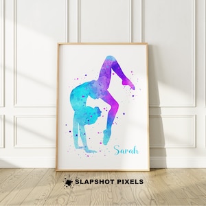 Personalisiertes Turnen Print, Gymnastik Geschenke für Mädchen, Gymnastik Poster Sportkunst für Kinder, personalisierte Tanzgeschenke Dekor, Geschenk für die Turnerin