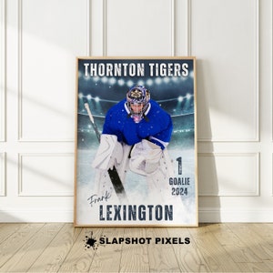 Custom Hockey Poster Personalized Hockey Print Hockey Gifts for Boys and Girls Hockey Portrait From Photo Gifts For Hockey Players Team Gift