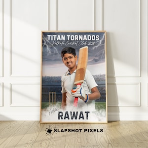 Personalized Cricket Poster Creative Personalized Gifts For Him Cricket Gift For Her Cricket Print From Photo Cricket Bedroom Wall Art Decor