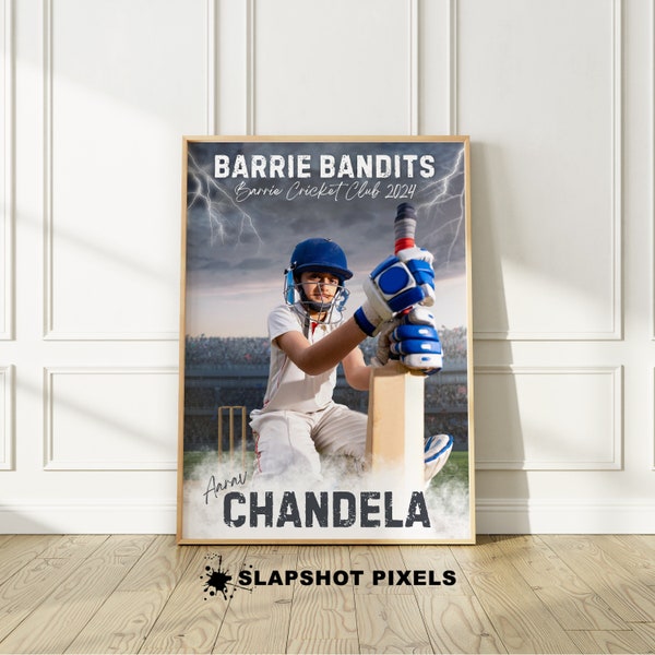 Personalized Cricket Poster Creative Personalized Gifts For Him Cricket Gift For Her Cricket Print From Photo Cricket Bedroom Wall Art Decor