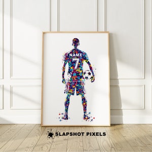 Cartaz de futebol personalizado, presentes de futebol para idosos, presentes de futebol para idosos, arte de parede de futebol, impressões de camisas de futebol, presente para treinador de futebol, presente para time de futebol