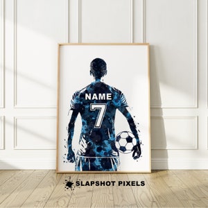 Personalisierte Fußball-Poster, Fußball-Geschenke für Jungen, benutzerdefinierte Fußball-Jersey-Kunst, Fußball-Team-Geschenke, Fußball-Geschenke, benutzerdefinierter Fußball-Ball-Druck