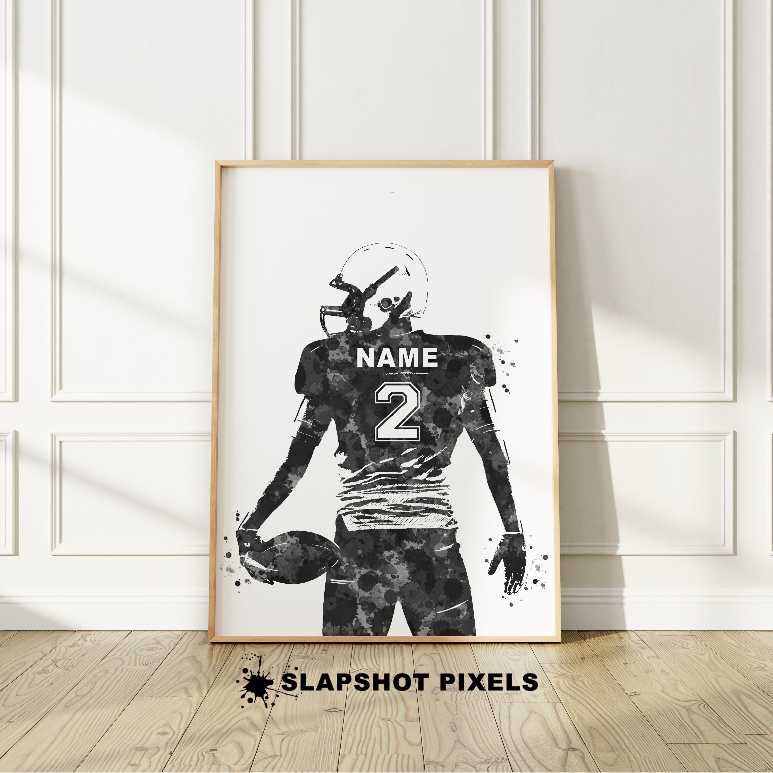 VWAQ Custom Football Player Boy Wall Decal - Personalized Name & Number Sports Wall Sticker - View #5