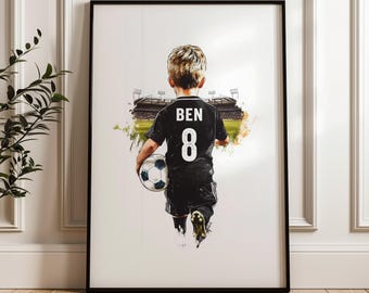 Personalised Football Poster Personalised Wall Art Gift Soccer Gifts For Boys Soccer Poster Soccer Prints Football Decor Soccer Boys Bedroom