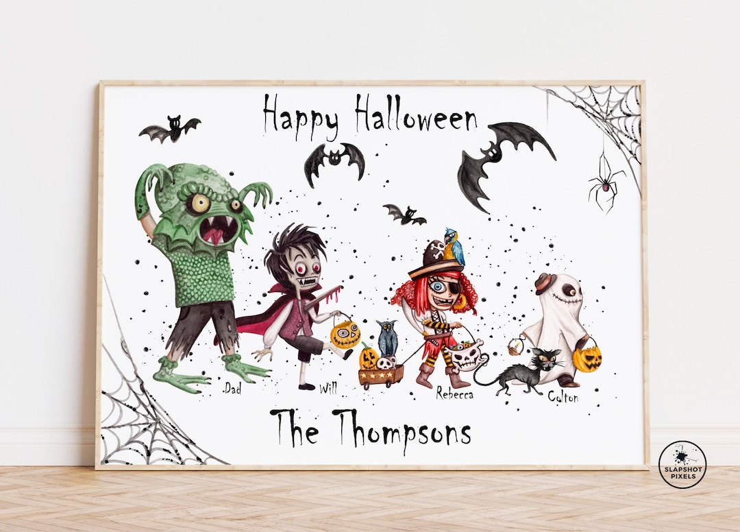 Personalized Halloween Indoor Decor, Cute Halloween Wall Art, Halloween ...