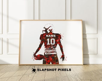 Stampa Su Tela Artery8 Football Americano Quarterback, Arte Moderna A Strisce, Quadro 61x61 Cm, Poster Parete - 3