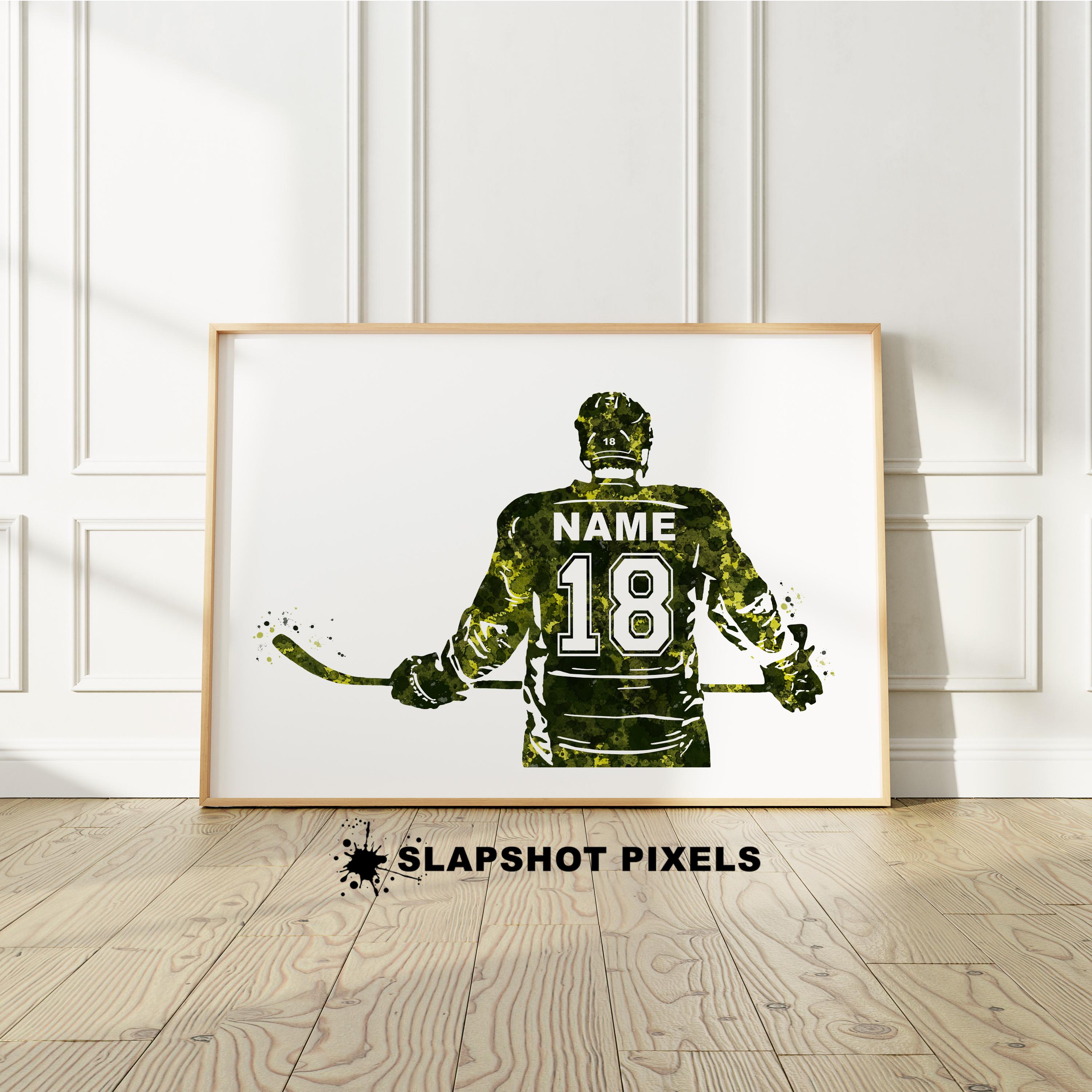 Custom Personalized Ice Hockey Poster, Canvas, Hockey Gifts, Gifts For Son With Custom Name Number Appearance Landscape Ntb1506b02dp