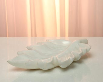Ivory White Marble Leaf Urli Bowl