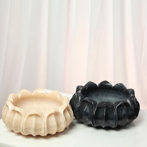 Handcrafted Marble Urli Bowl Indian Stone Centerpiece for Home Decor & Floating Candle Vessel