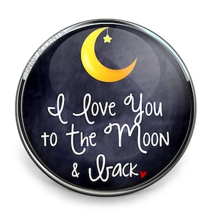 Love You Moon and Back Snap Jewelry Ginger Charm 18MM Family Stars Button Fits Women's Customizable Bracelets, Necklaces, Keychains, Rings