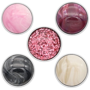 Snap Jewelry Marble Shell Ginger Charm, 18MM Acrylic Snap Charm Magnolia Vine Button, Fits Custom Necklaces, Bracelets, Keychains, Rings