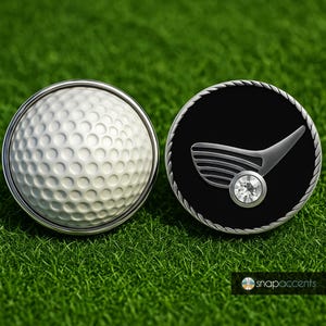 Golf Snap Jewelry Ginger Charm, Black White Sports Ball Button, for Interchangeable DIY Accessories