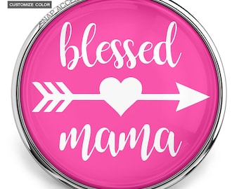 SnapAccents Mama Bear Snap Jewelry Charm | Ginger Magnolia Vine 18mm Button For Necklaces, Bracelets (Black)