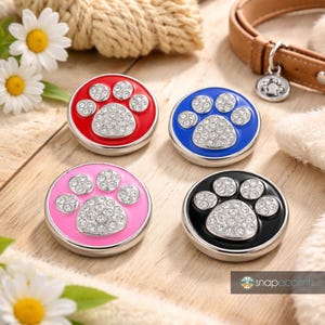 Snap sieraden hond kat poot gember bedel strass 18 mm dierenprint voor doe-het-zelfaccessoires