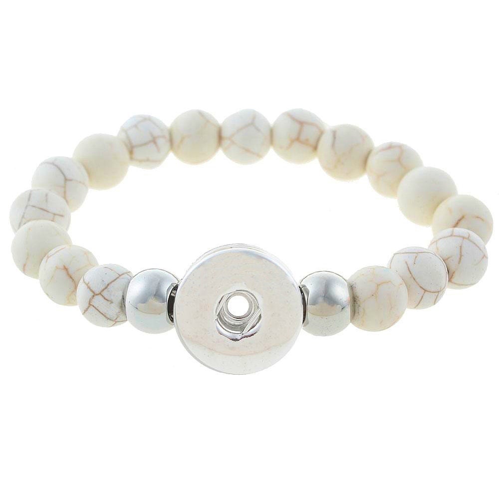 Snap Jewelry Stretch Bead Bracelet With Ginger Charm - Custom 18MM/20MM Buttons, 6.5 Inch Adjustable Band - View #7