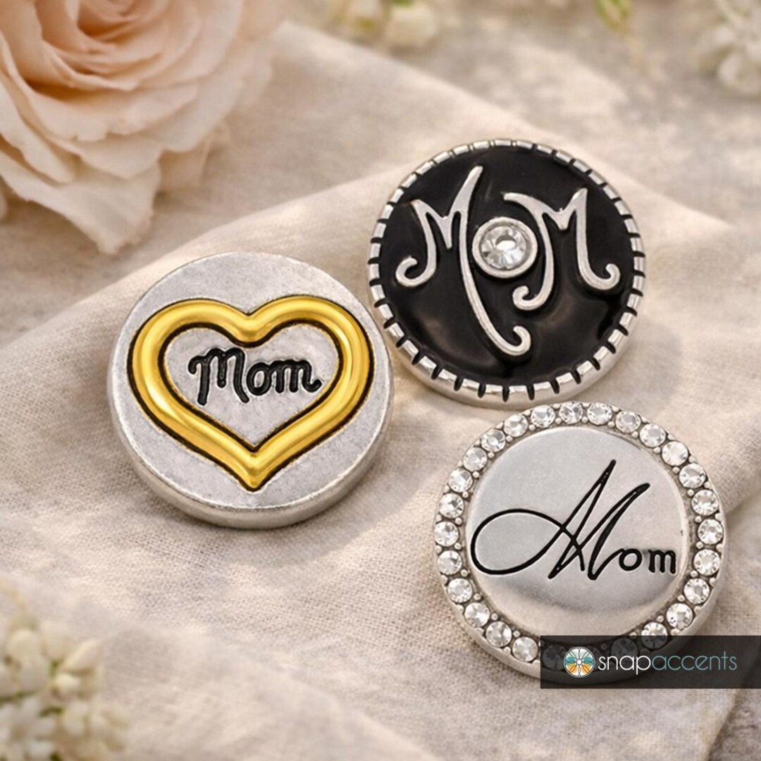 Mom Snap Jewelry Ginger Charm, Mother's Day 18MM Mama Button, for