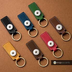 Snap Jewelry Multicolor Echtleder Schlüsselanhänger, 3,5 Zoll, passt 18-20 MM Ginger Charm Buttons
