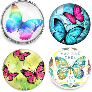 Butterfly Snap Jewelry Ginger Charm, 18MM Colorful Butterflies Snap Charm Button, Fits Girls Custom Bracelets, Necklaces, Keychains, Rings