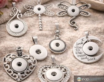Snap Jewelry Pendant Stainless Steel Silver Necklace, Fits 18-20MM Ginger Charm DIY Accessories