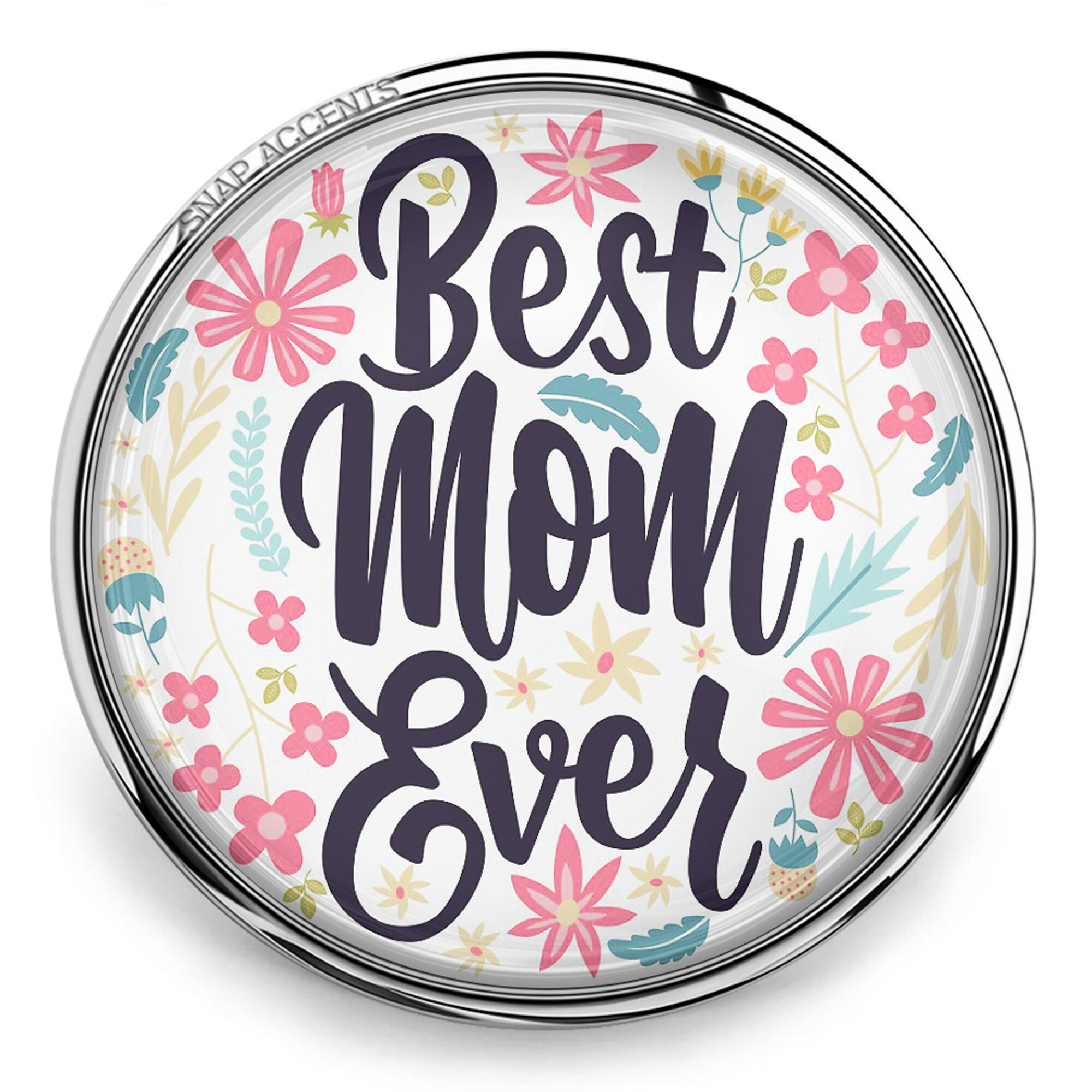 Mom Snap Jewelry Ginger Charm, Mother's Day 18MM Mama Button, for
