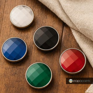 Charm de jengibre facetado de 18 mm con botón de espejo de color simple, ideal para pulseras, collares, llaveros y anillos personalizables para mujer.