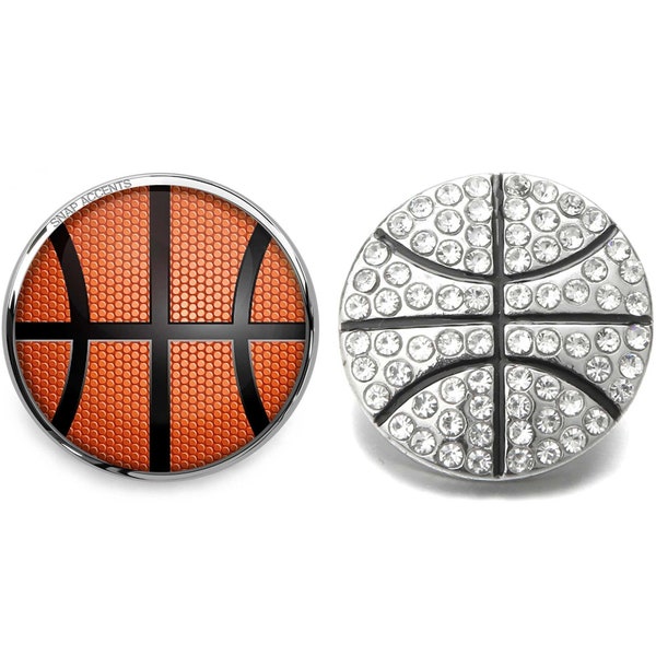 Basketball Snap Jewelry Ginger Charm, 18MM Team Sports Ball Button, Fits Customizable Bracelets, Necklaces, Keychains, Rings