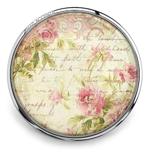 Vintage Floral Snap Jewelry Ginger Charm, 18MM Antique Flower Script Button, Fits Women&#39;s Custom Bracelets, Necklaces, Keychains, Rings