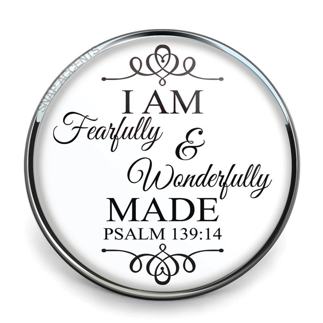 Bible Scripture Snap Jewelry Ginger Charm Fearfully Etsy