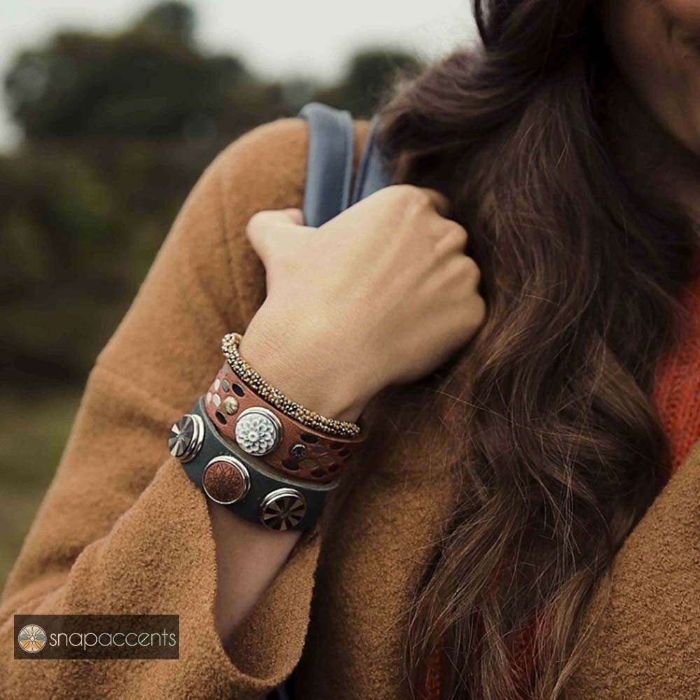 Leather Keychain Snap Jewelry Car Key Ring Fits Customizable