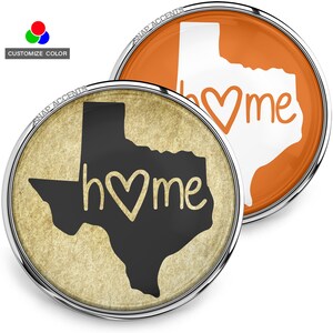 Choose a Color | Texas Snap Jewelry Ginger Charm Home Heart 18MM State Love Button Fits Customizable Bracelets, Necklaces, Keychains, Rings