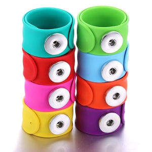 Children&#39;s Slap Bracelet Snap Jewelry Retro Youth Adjustable Silicone Band Fits 18MM 20MM Boy Girls Customizable Ginger Charm Buttons