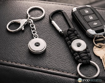 Snap Jewelry Ginger Charm Keychain, Black Paracord Carabiner, Unisex, Fits 18-20MM DIY Accessories