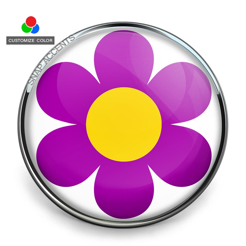 Choose a Color Flower Snap Jewelry Ginger Charm, 18MM Daisy Charm