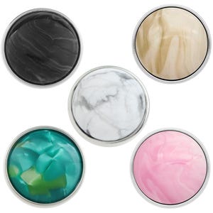Snap Jewelry Marble Shell Ginger Charm, 18MM Acrylic Snap Charm Magnolia Vine Button, Fits Custom Necklaces, Bracelets, Keychains, Rings