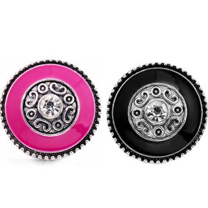 Snap Jewelry Ginger Charm Rhinestone Bead Scroll 18MM Enamel Button Fits Women&#39;s Customizable Bracelets, Necklaces, Keychains, Rings
