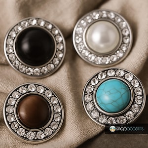 Snap Jewelry Pearl Rhinestone Ginger Charm 18MM Gem Button, for Interchangeable DIY Accessories
