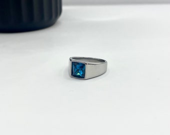 Anello Uomo Acciaio Inox Con Pietra Turchese/Onice - Design Celtico Vintage, Taglie 8-12 - Foto 8