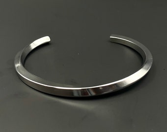 Men’s Viking Bracelet - Stainless Steel Twisted Cuff Bangle - Norse Style Metal Band - Mens Accessory - Silver Bracelet