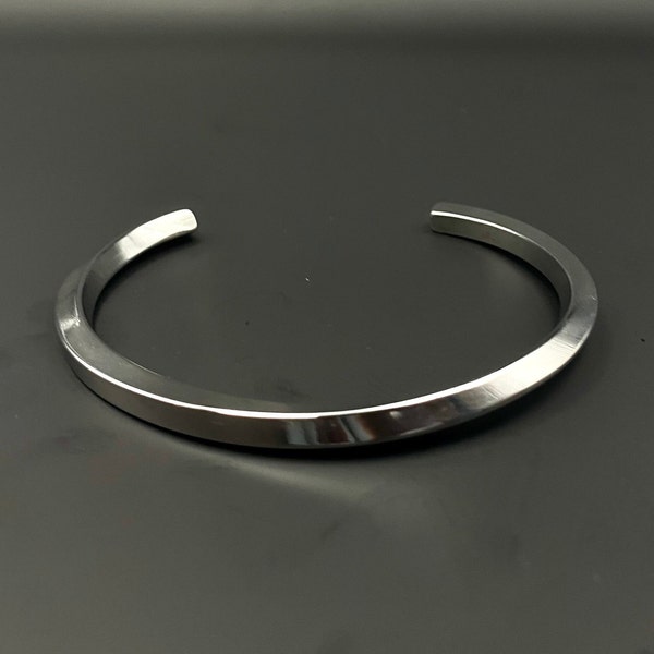 Men’s Viking Bracelet - Stainless Steel Twisted Cuff Bangle - Norse Style Metal Band - Mens Accessory - Silver Bracelet