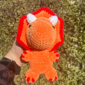 Crochet triceratops dinosaur plush toy