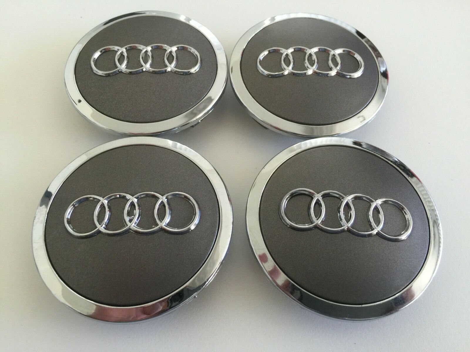 amount vacuum capacity 69MM SET OF 4 FOR Audi Grey Wheel Cover Hub Center Caps Emblem - Etsy