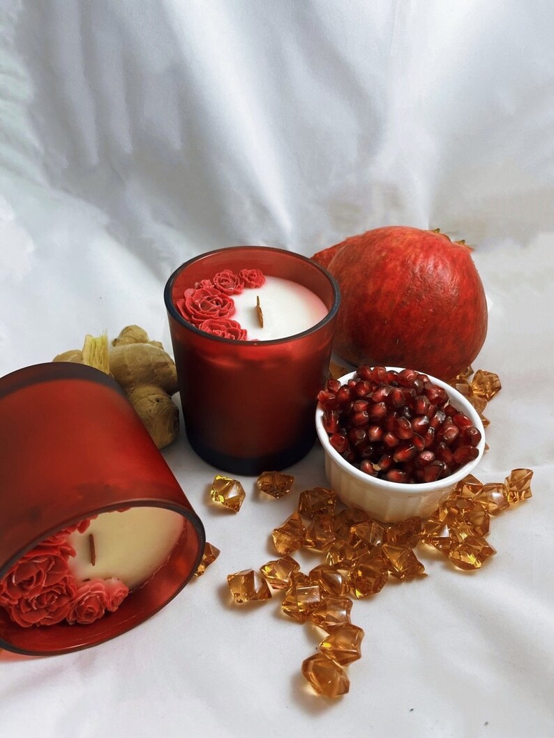 LILITH Crystal Candle Black Obsidian Root Chakra Herbal Healing Wooden