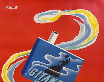 Gitanes Caporal by Bernard Villamot, 1960 Vintage French Poster