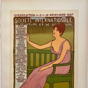 Vintage French Poster Printed Circa 1900 (Over 120 Years Old) Maitres De L&#39;Affiche Plate 226 Advertising an Art Exhibition