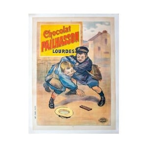 Chocolat Pailhasson (1905) Original Antique French Poster for Chocolate - Linen Backed (Not a reproduction)