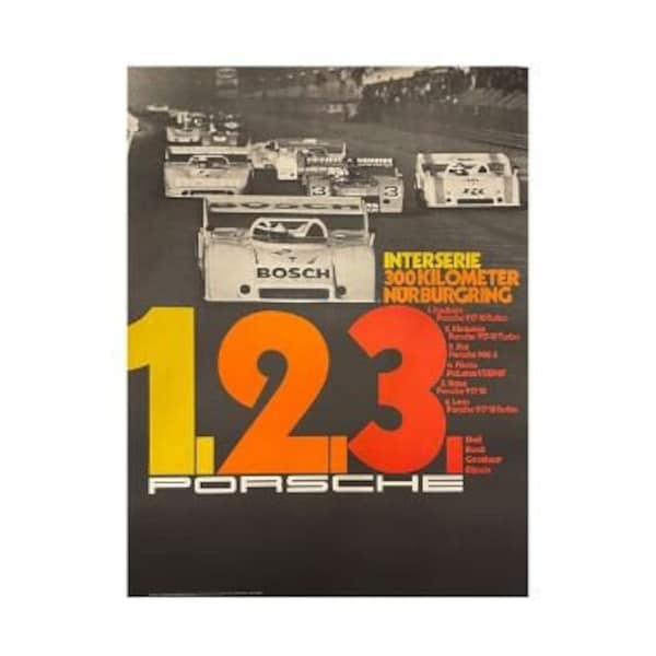Vintage Porsche Racing Poster - Etsy