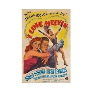 I Love Melvin (1953) starring Debbie Reynolds original vintage one sheet movie poster linen backed (not a reproduction)