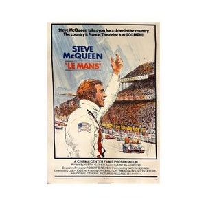 Steve McQueen Le Mans (1971) Original US One Sheet Style A Movie Poster Mounted On Archival Linen