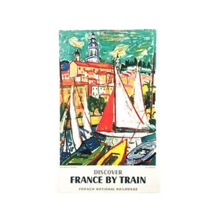 Descubra Francia en tren de Limouse Póster de viaje original de 1960 con respaldo de lino (no es una reproducción)