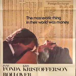 Rollover (1981) starring Jane Fonda and Kris Kristofferson original one sheet movie poster (not a reproduction)